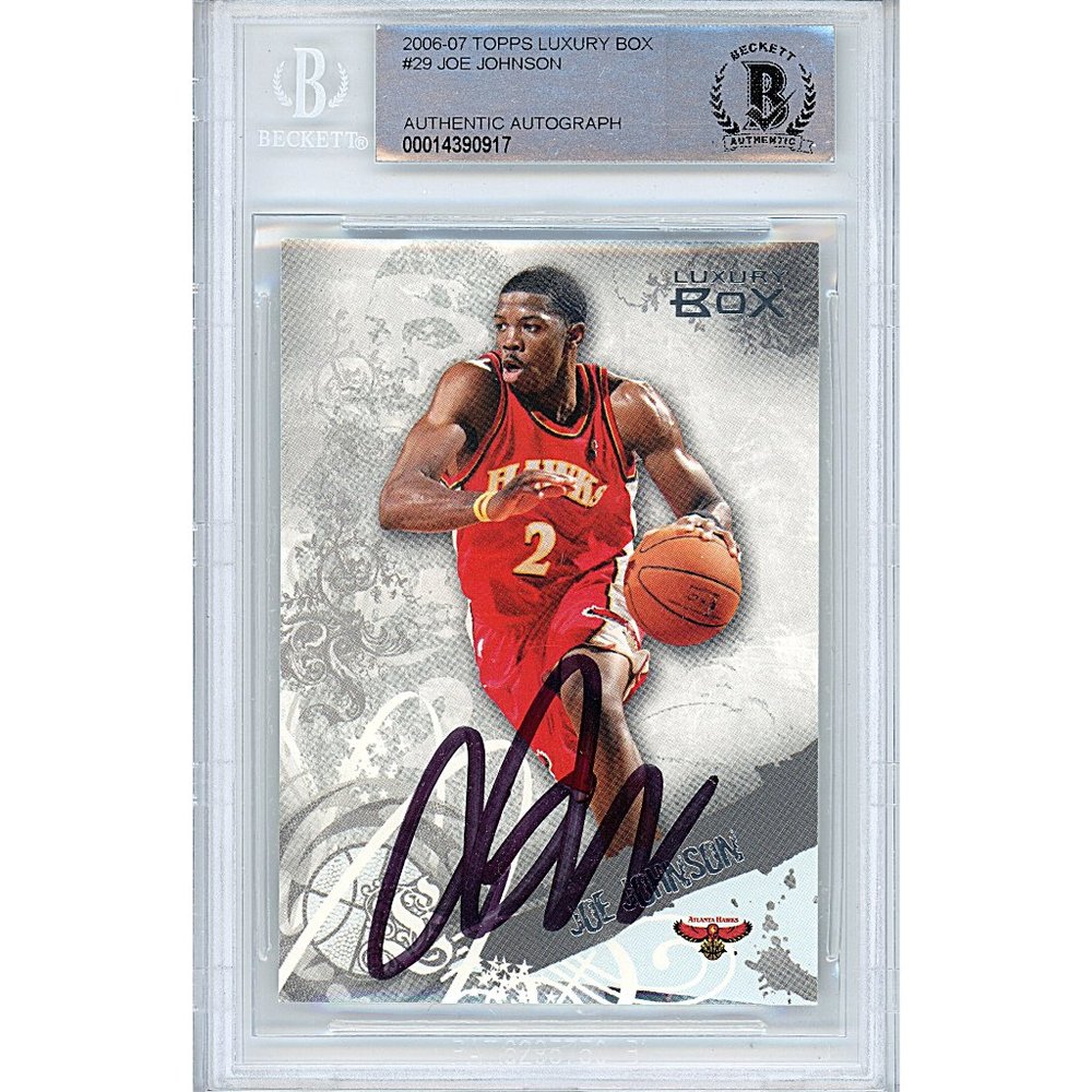 Joe Johnson Signed 2006-07 Topps Basketball Card Beckett Atlanta Hawks Autograph